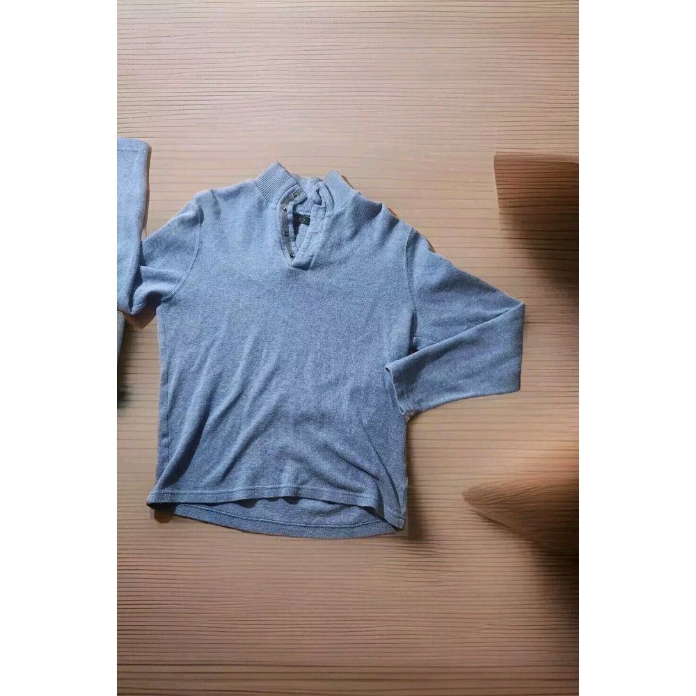 Lachlan British Inspired  Men's Gray 100% Cotton 1/4 Zip Sweater‎ Size M